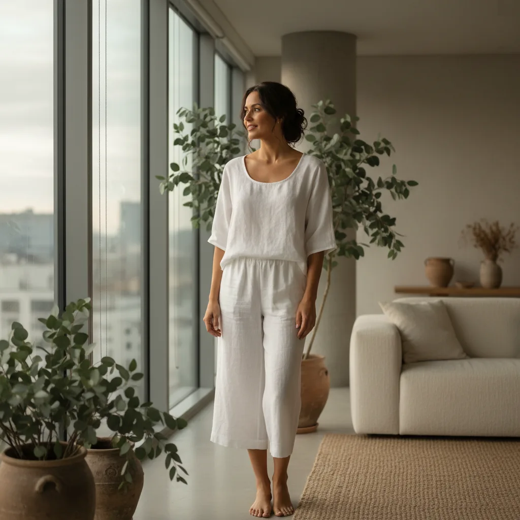Woman building her morning routine